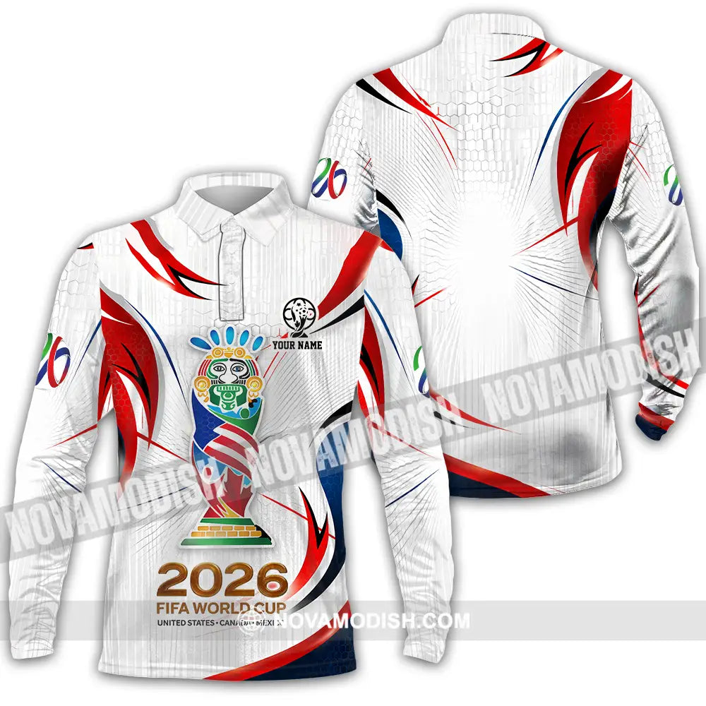Unisex Shirt - Custom World Cup 2026 3D Shirt Long Sleeve Polo / S T-shirt