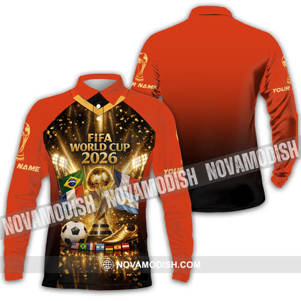 Unisex Shirt - Custom World Cup 2026 3D Shirt Long Sleeve Polo / S T-shirt