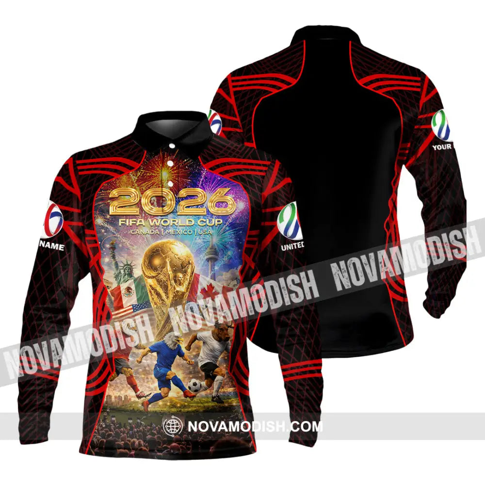 Unisex Shirt - Custom World Cup 2026 3D Shirt Long Sleeve Polo / S T-shirt
