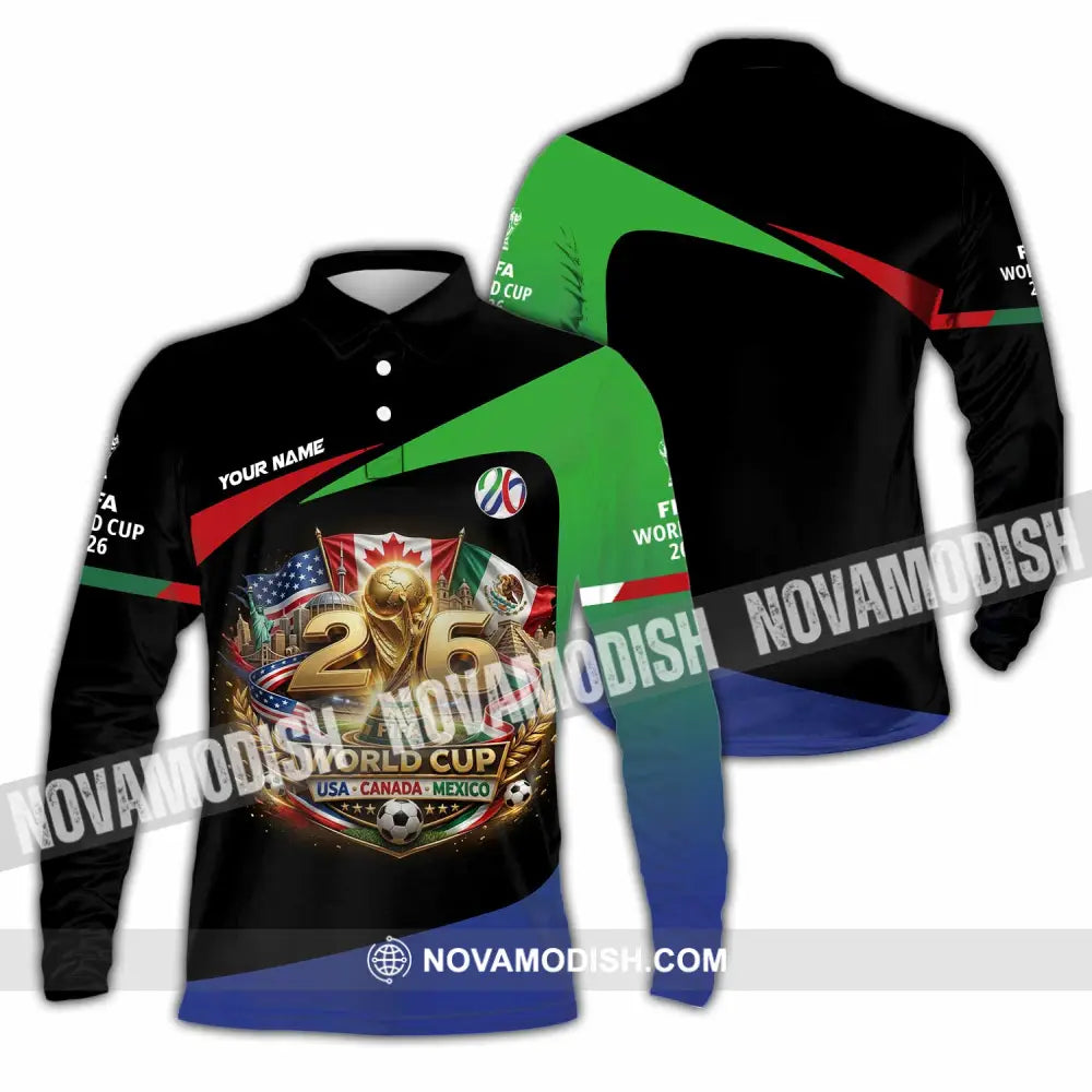 Unisex Shirt - Custom World Cup 2026 3D Shirt Long Sleeve Polo / S T-shirt