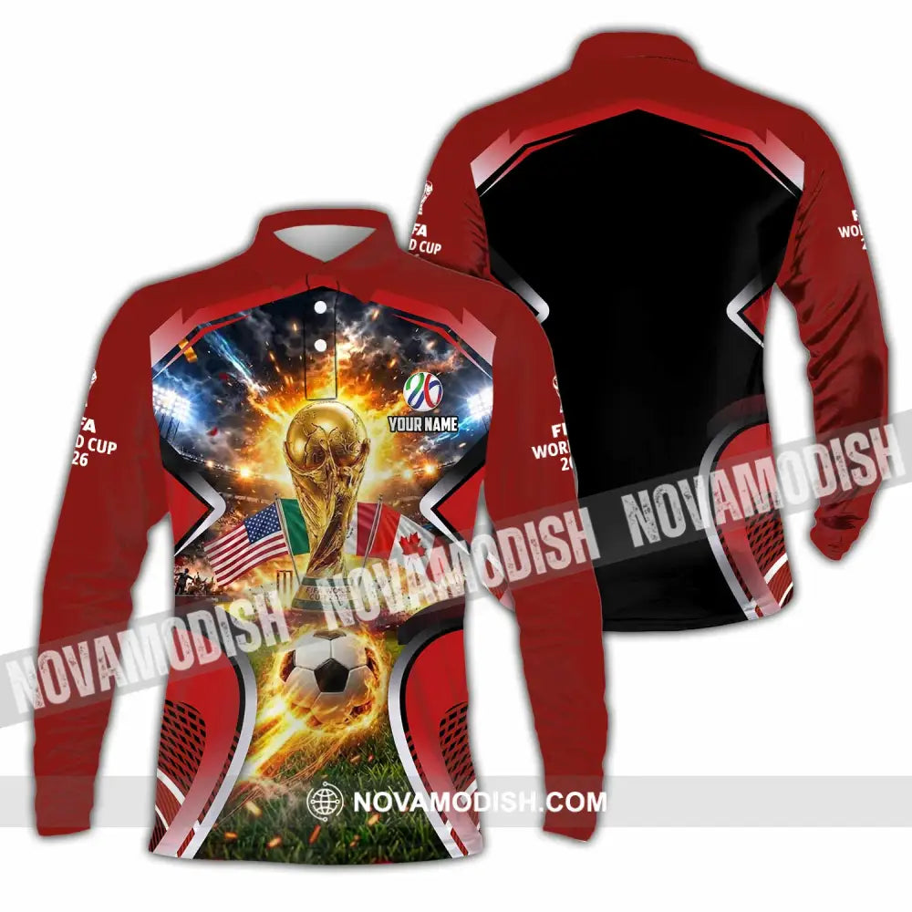 Unisex Shirt - Custom World Cup 2026 3D Shirt - Long Sleeve Polo / S - T-shirt