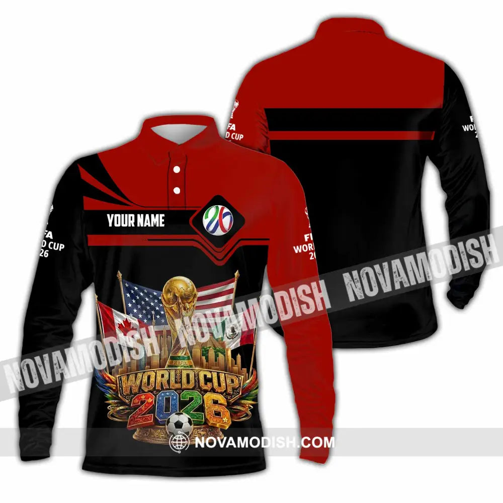 Unisex Shirt - Custom World Cup 2026 3D Shirt - Long Sleeve Polo / S - T-shirt