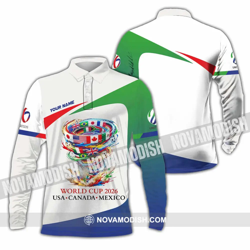 Unisex Shirt - Custom World Cup 2026 3D Shirt Long Sleeve Polo / S T-shirt