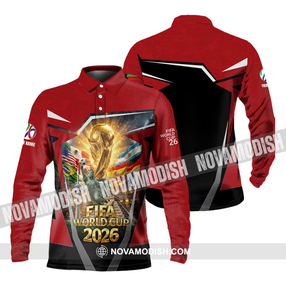 Unisex Shirt - Custom World Cup 2026 3D Shirt Long Sleeve Polo / S T-shirt
