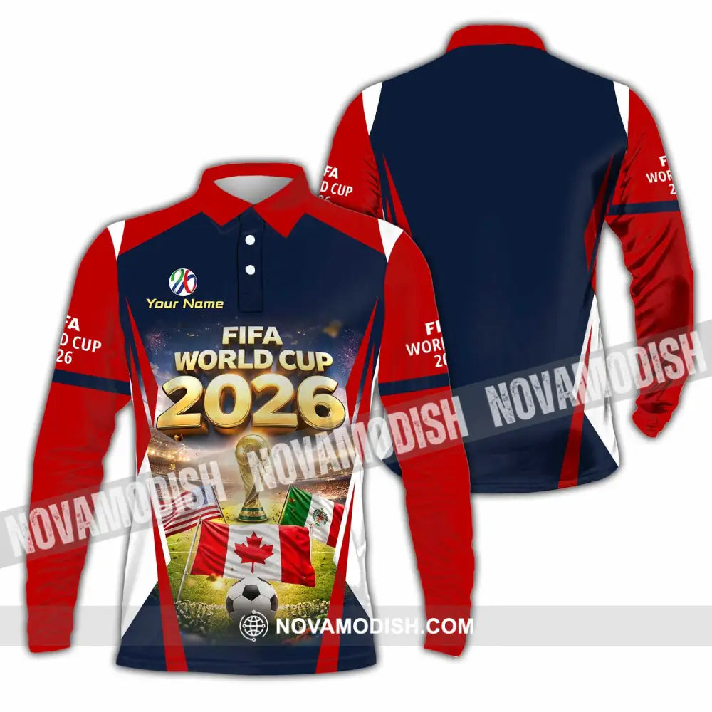 Unisex Shirt - Custom World Cup 2026 3D Shirt Long Sleeve Polo / S T-shirt