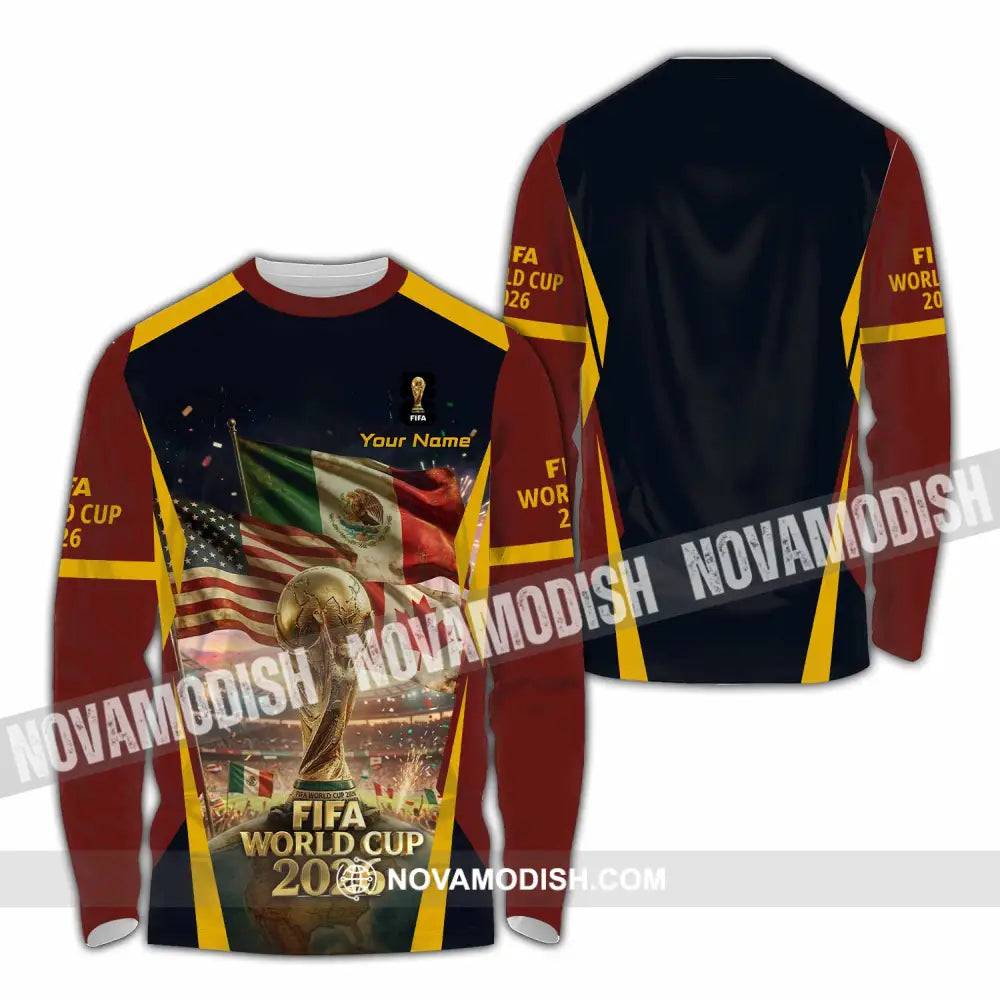 Unisex Shirt - Custom World Cup 2026 3D Shirt Long Sleeve Shirt / S T-shirt
