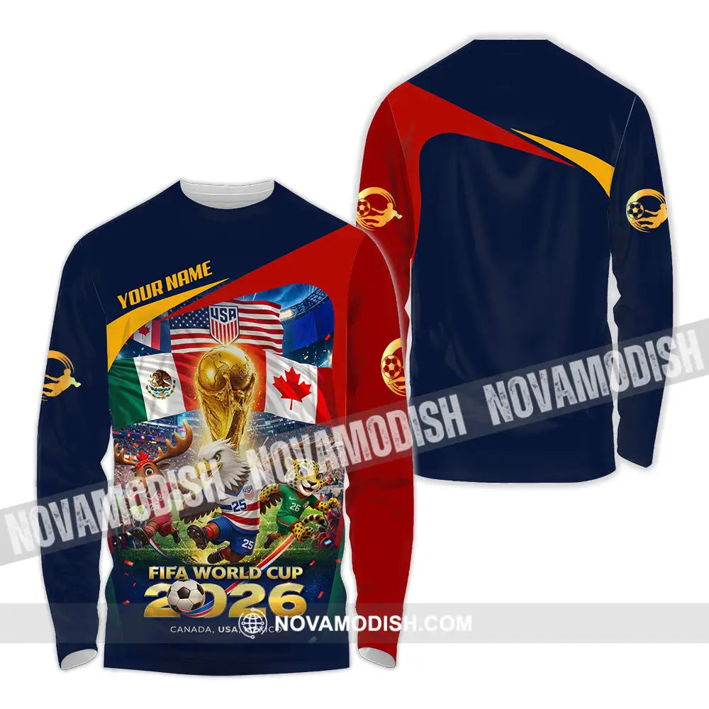 Unisex Shirt - Custom World Cup 2026 3D Shirt Long Sleeve Shirt / S T-shirt