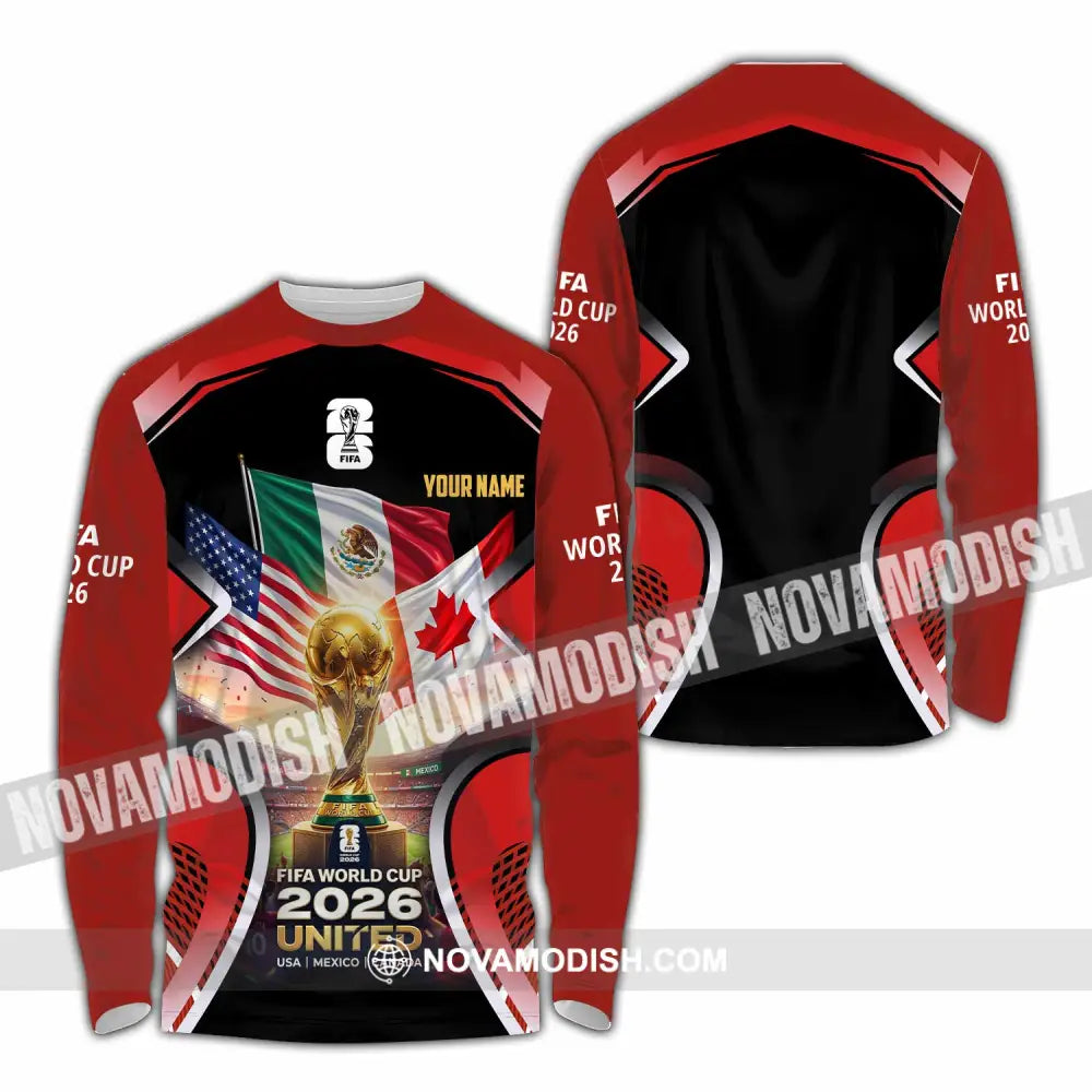 Unisex Shirt - Custom World Cup 2026 3D Shirt Long Sleeve Shirt / S T-shirt
