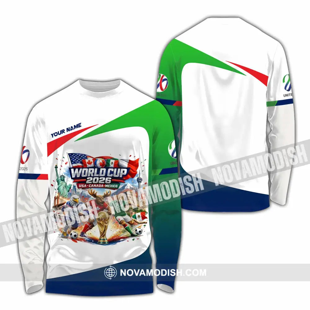 Unisex Shirt - Custom World Cup 2026 3D Shirt Long Sleeve Shirt / S T-shirt