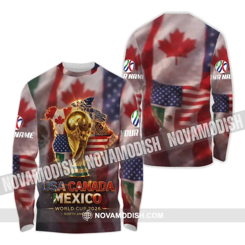 Unisex Shirt - Custom World Cup 2026 3D Shirt Long Sleeve Shirt / S T-shirt
