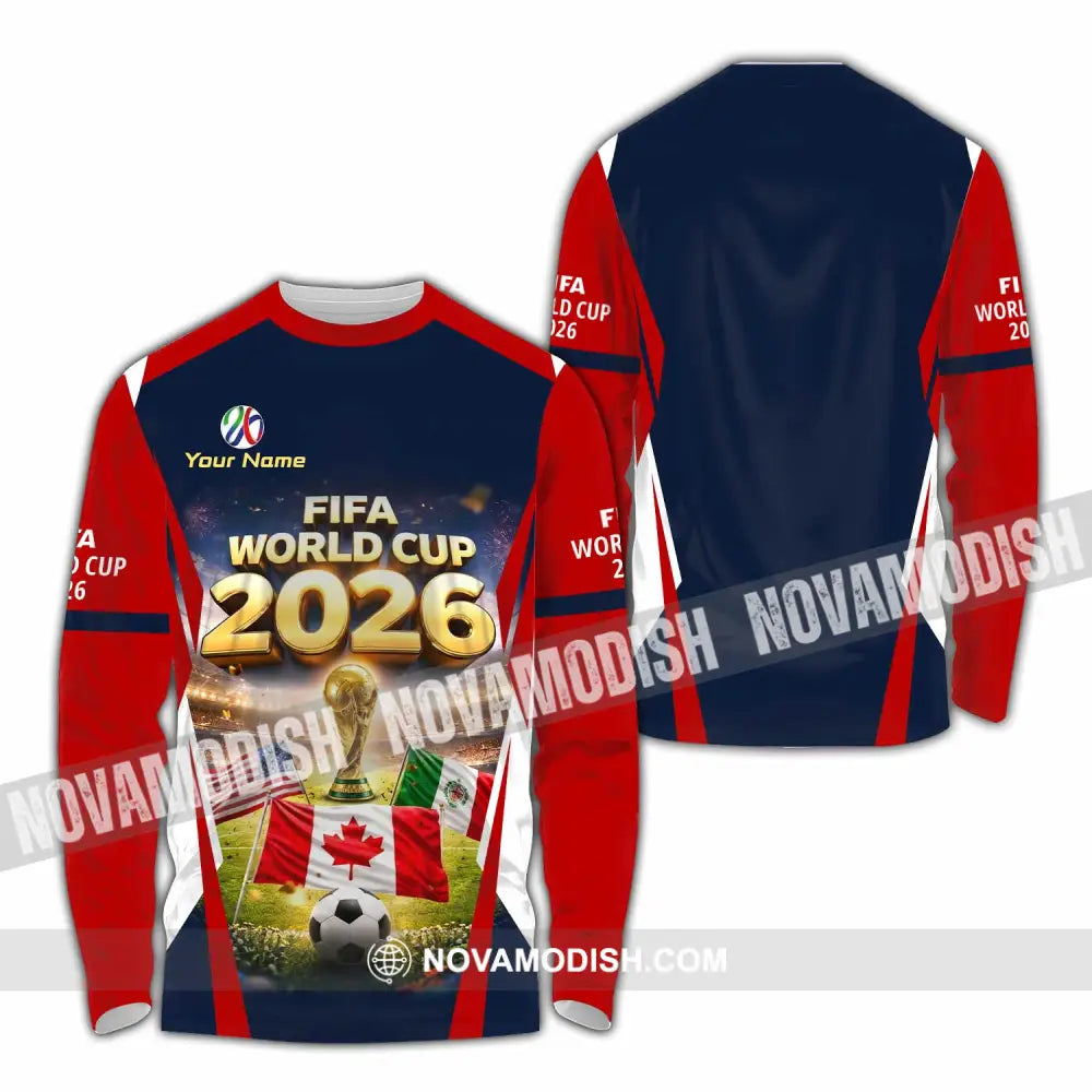 Unisex Shirt - Custom World Cup 2026 3D Shirt Long Sleeve Shirt / S T-shirt