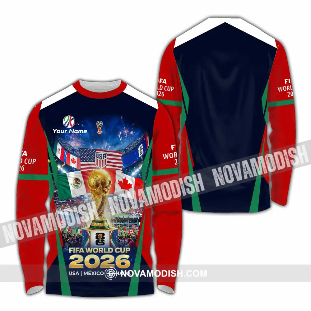 Unisex Shirt - Custom World Cup 2026 3D Shirt Long Sleeve Shirt / S T-shirt
