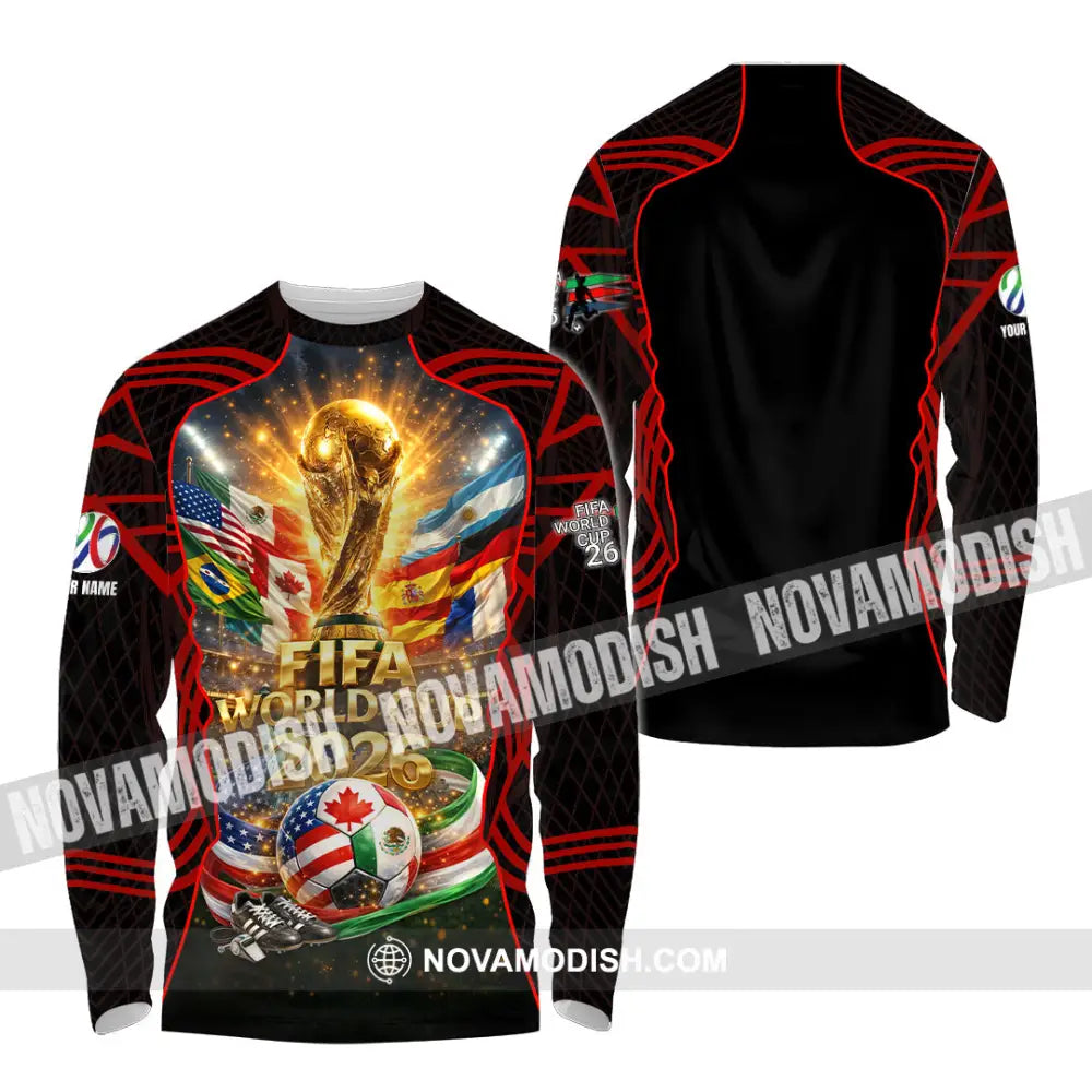 Unisex Shirt - Custom World Cup 2026 3D Shirt Long Sleeve Shirt / S T-shirt