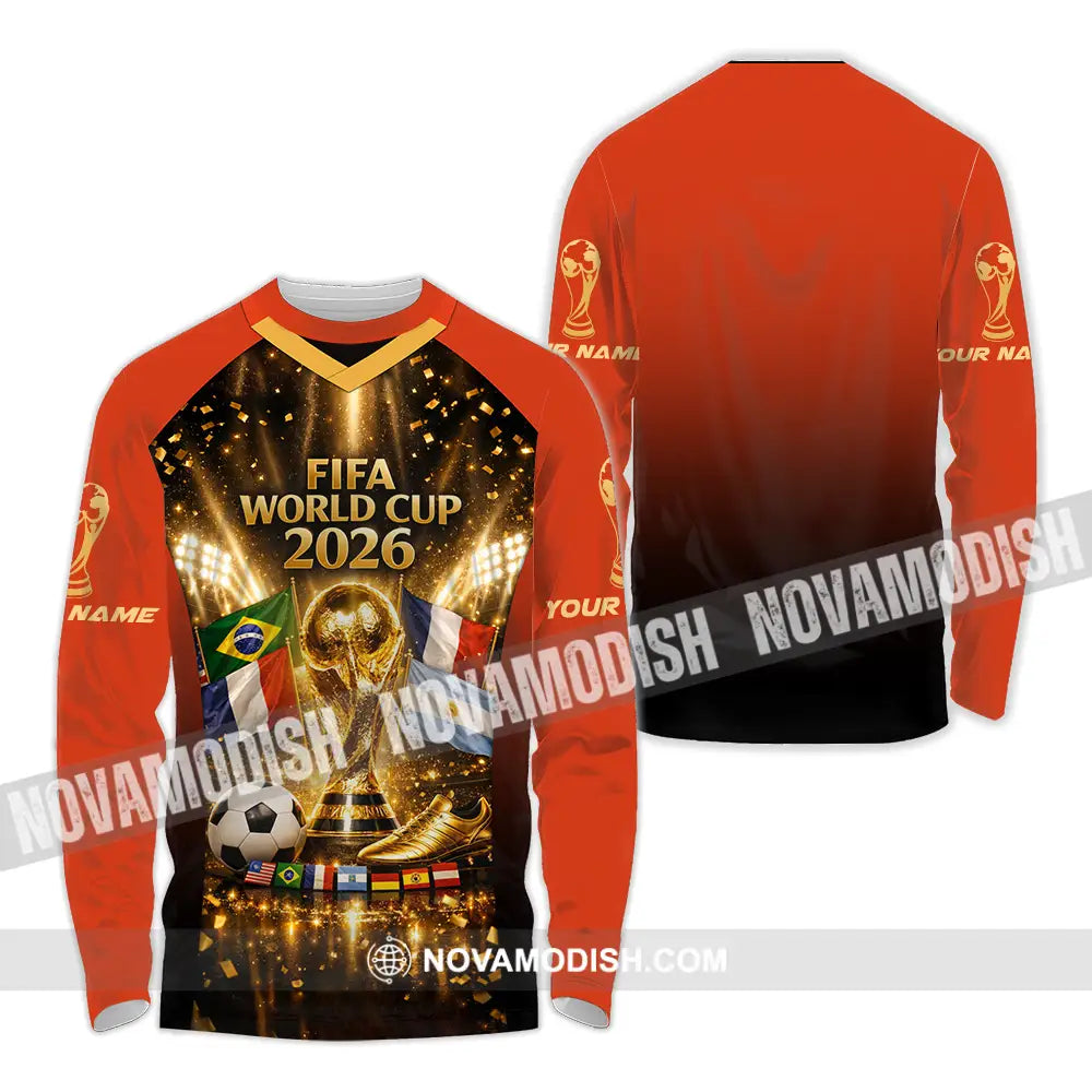 Unisex Shirt - Custom World Cup 2026 3D Shirt Long Sleeve Shirt / S T-shirt
