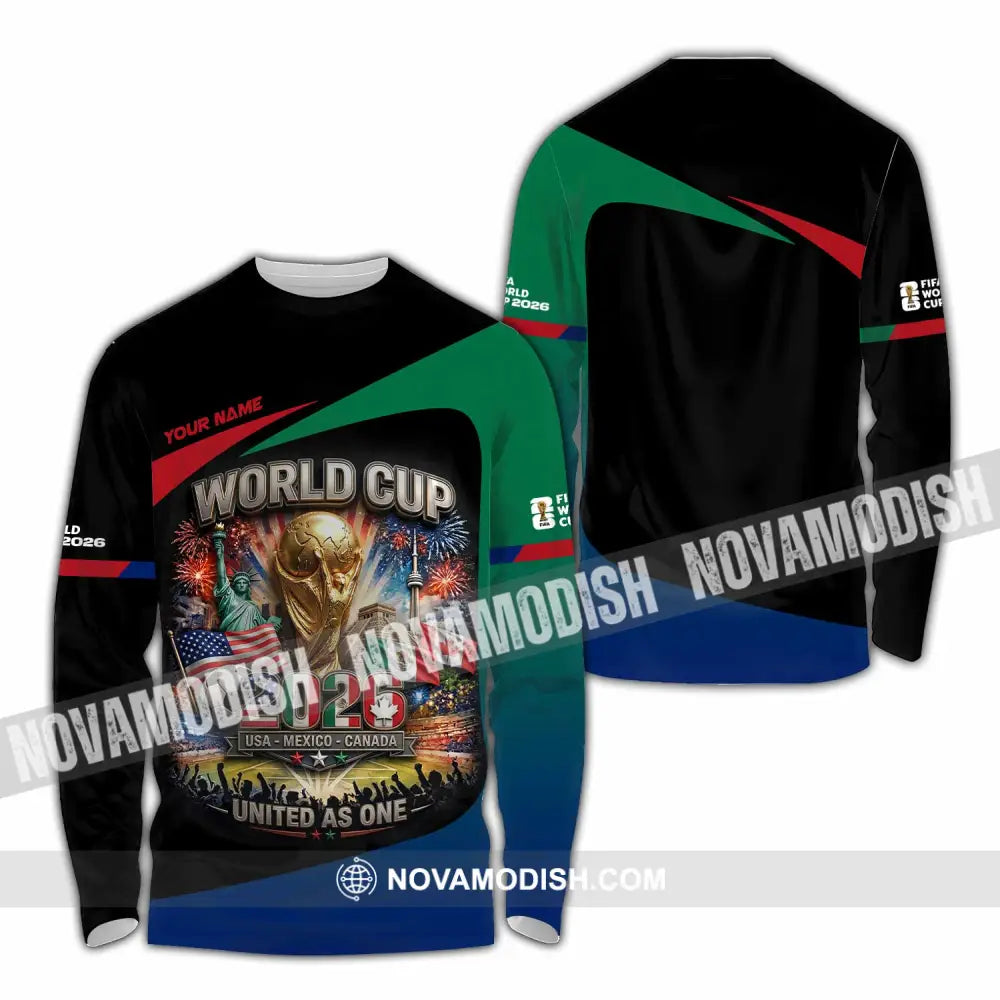 Unisex Shirt - Custom World Cup 2026 3D Shirt Long Sleeve Shirt / S T-shirt