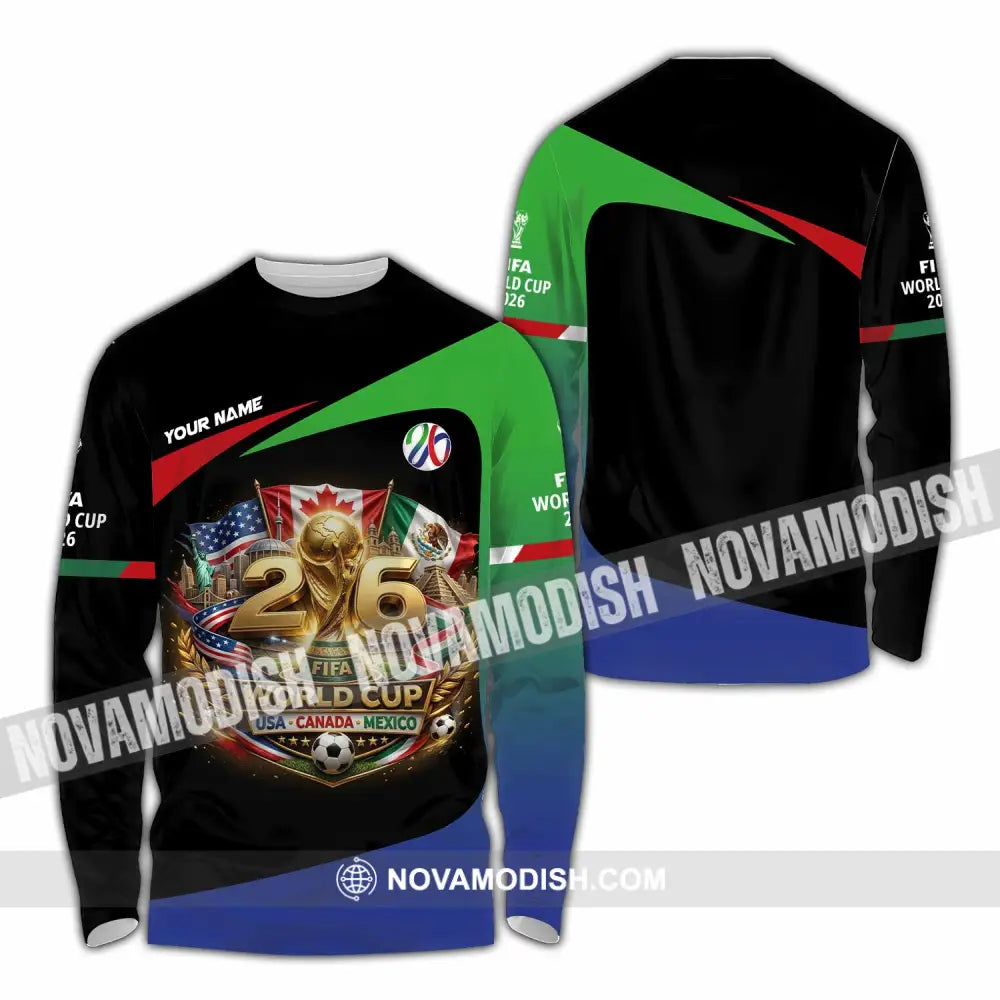 Unisex Shirt - Custom World Cup 2026 3D Shirt Long Sleeve Shirt / S T-shirt
