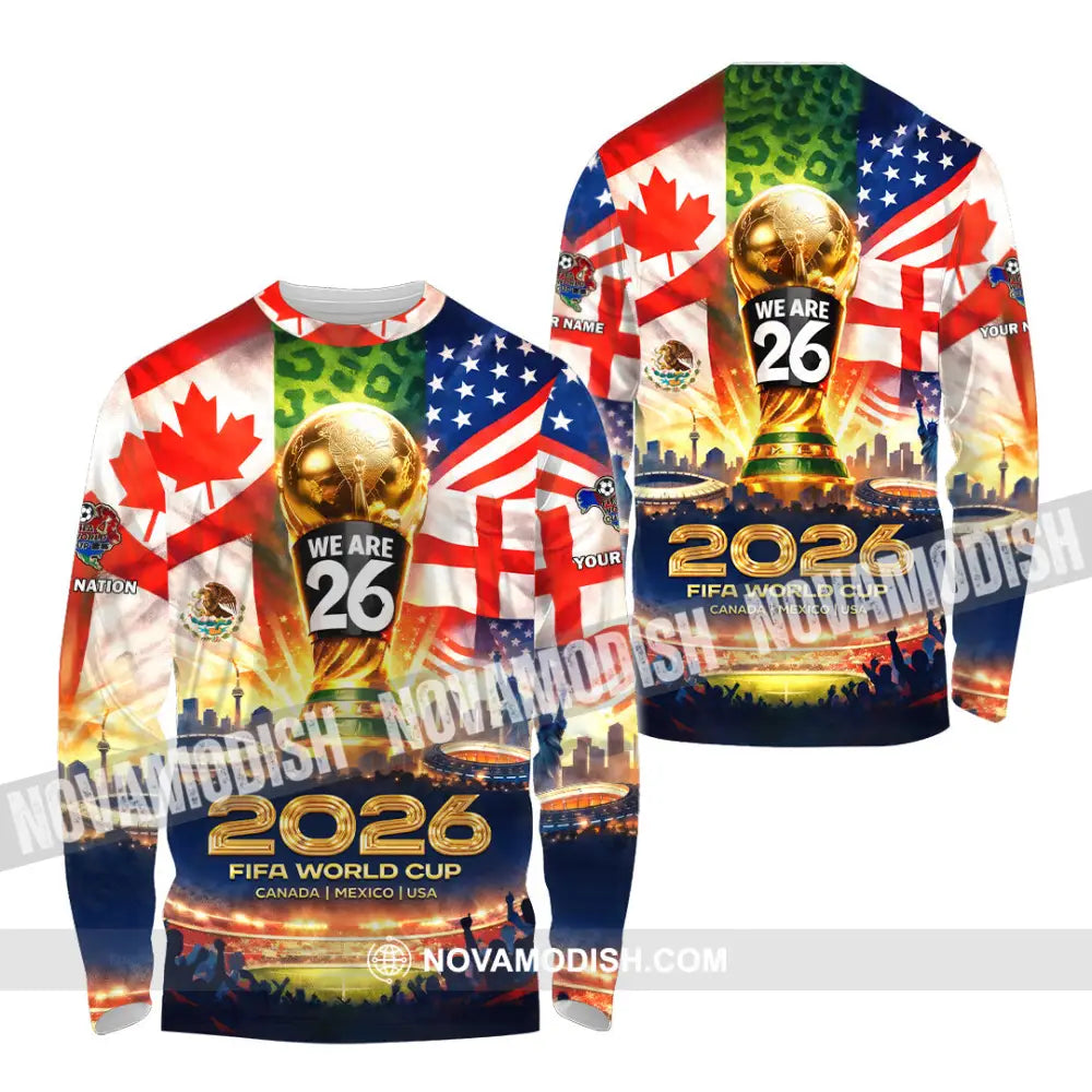 Unisex Shirt - Custom World Cup 2026 3D Shirt Long Sleeve Shirt / S T-shirt
