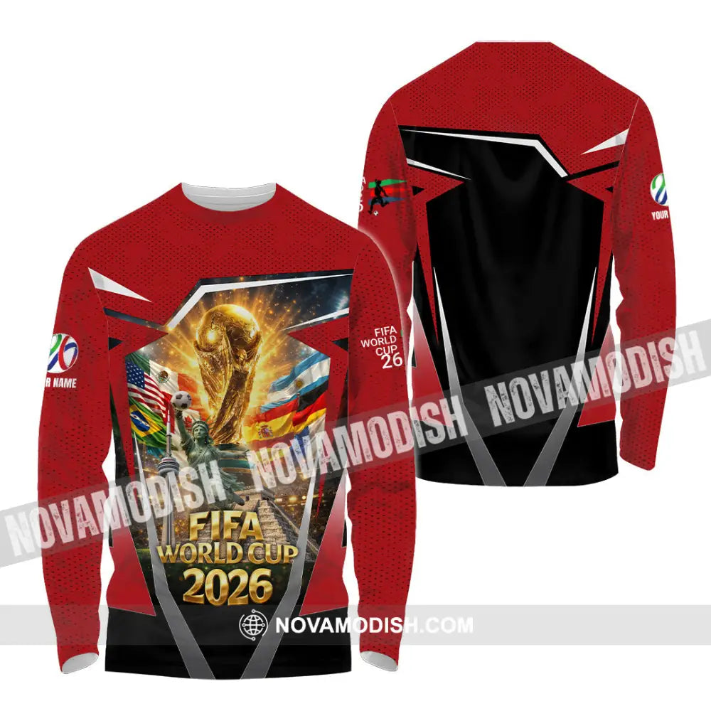 Unisex Shirt - Custom World Cup 2026 3D Shirt Long Sleeve Shirt / S T-shirt