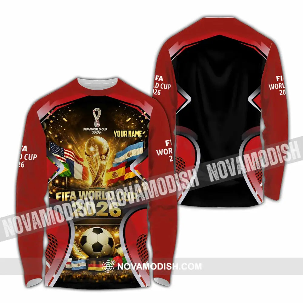 Unisex Shirt - Custom World Cup 2026 3D Shirt Long Sleeve Shirt / S T-shirt