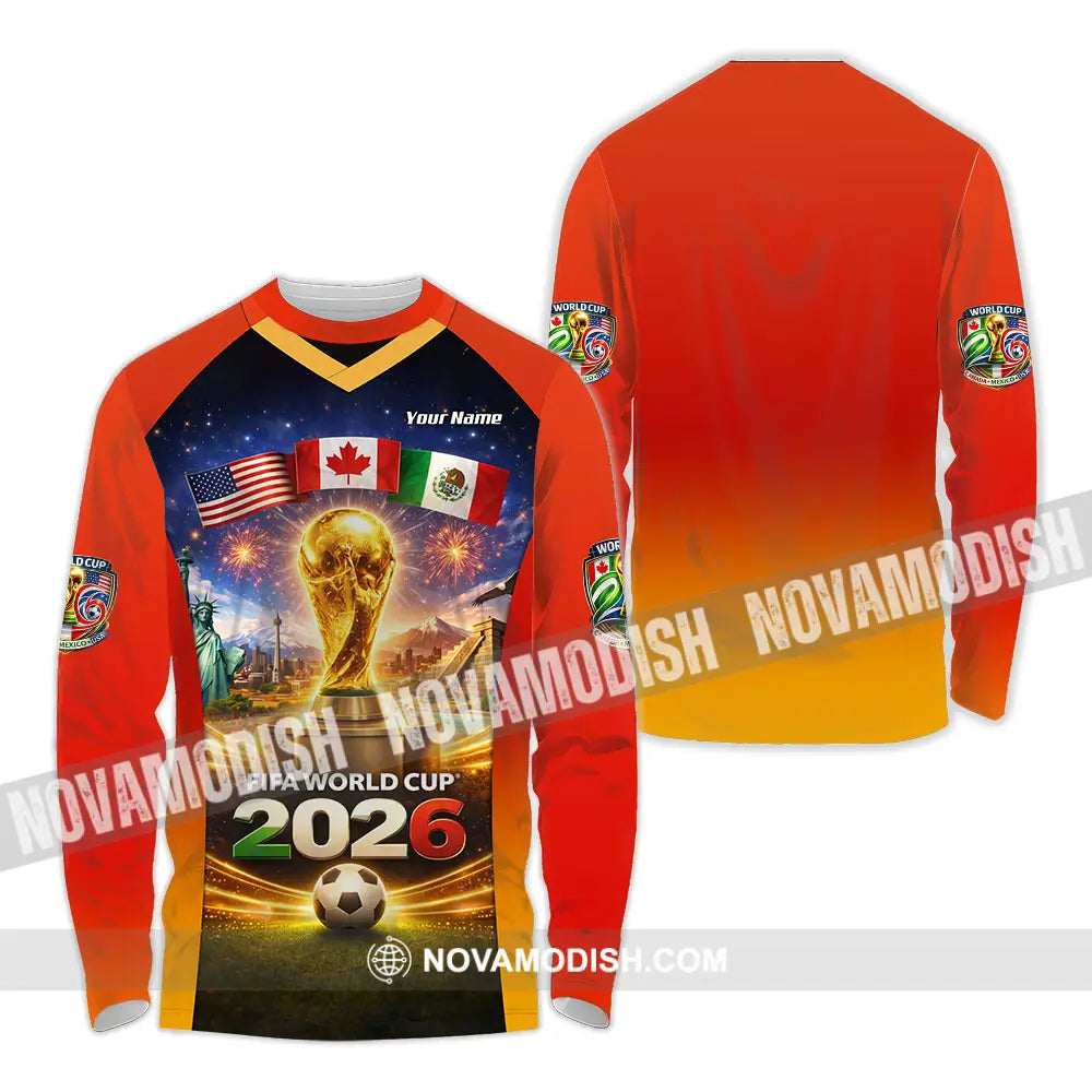 Unisex Shirt - Custom World Cup 2026 3D Shirt Long Sleeve Shirt / S T-shirt