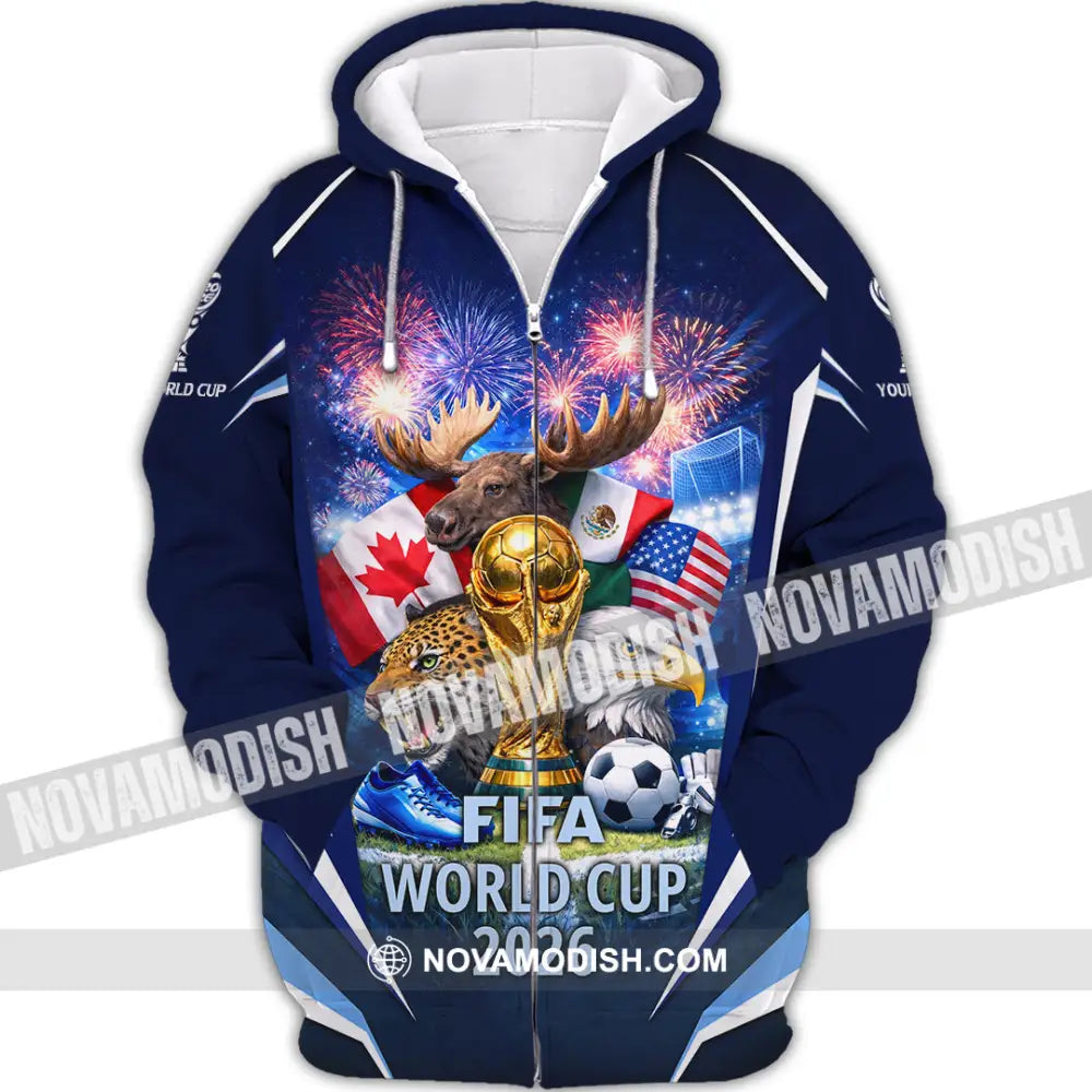 Unisex Shirt - Custom World Cup 2026 3D Shirt Zipper Hoodie / S T-shirt
