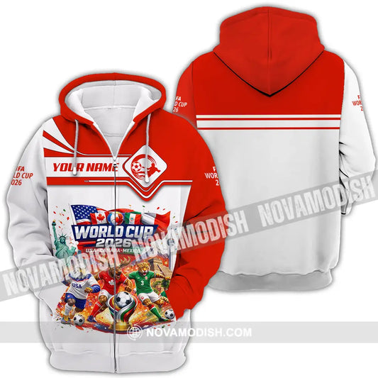 Unisex Shirt - Custom World Cup 2026 3D Shirt Zipper Hoodie / S T-shirt