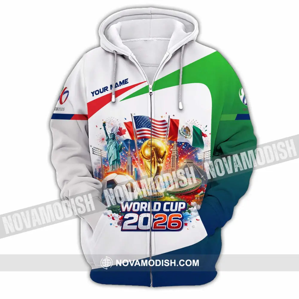 Unisex Shirt - Custom World Cup 2026 3D Shirt Zipper Hoodie / S T-shirt