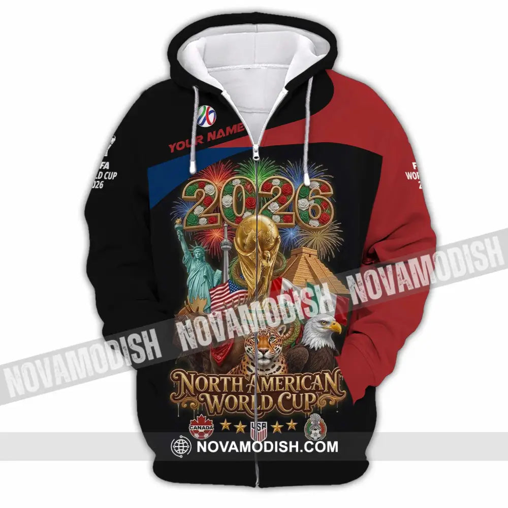Unisex Shirt - Custom World Cup 2026 3D Shirt - Zipper Hoodie / S - T-shirt