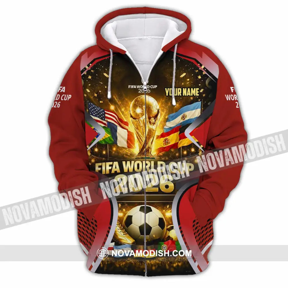 Unisex Shirt - Custom World Cup 2026 3D Shirt Zipper Hoodie / S T-shirt