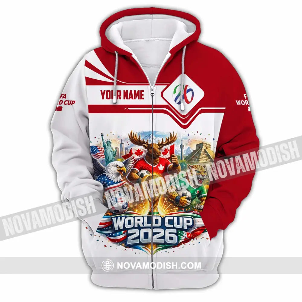 Unisex Shirt - Custom World Cup 2026 3D Shirt Zipper Hoodie / S T-shirt