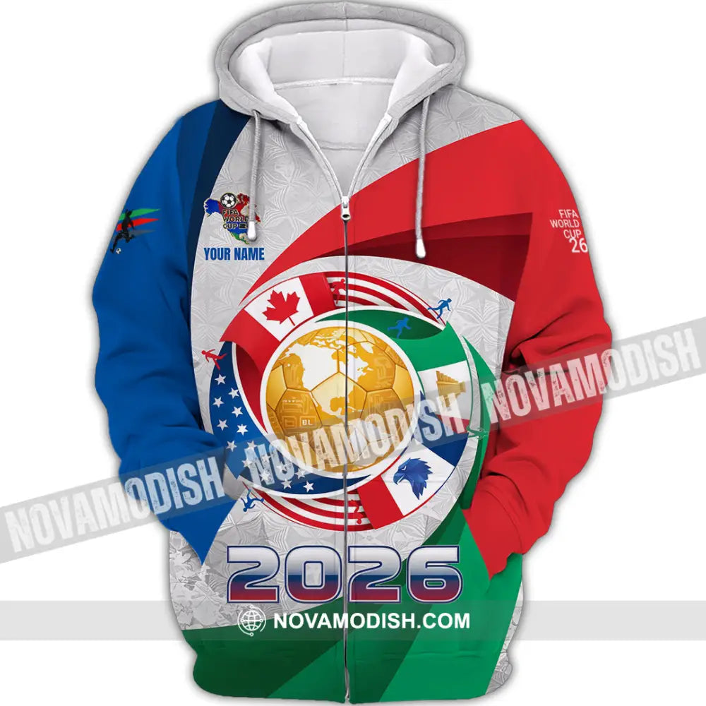 Unisex Shirt - Custom World Cup 2026 3D Shirt Zipper Hoodie / S T-shirt