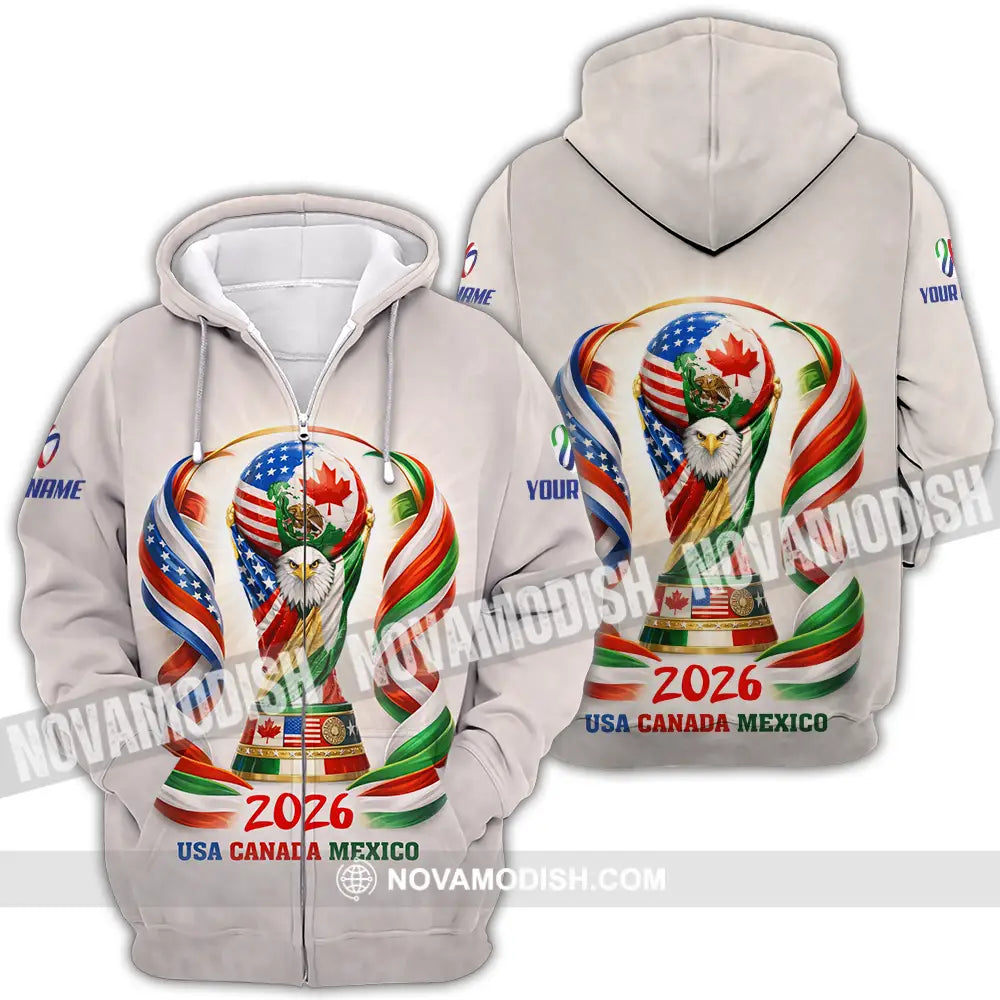 Unisex Shirt - Custom World Cup 2026 3D Shirt Zipper Hoodie / S T-shirt