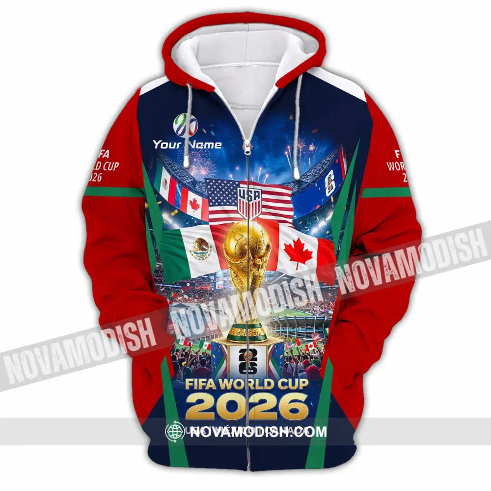 Unisex Shirt - Custom World Cup 2026 3D Shirt Zipper Hoodie / S T-shirt