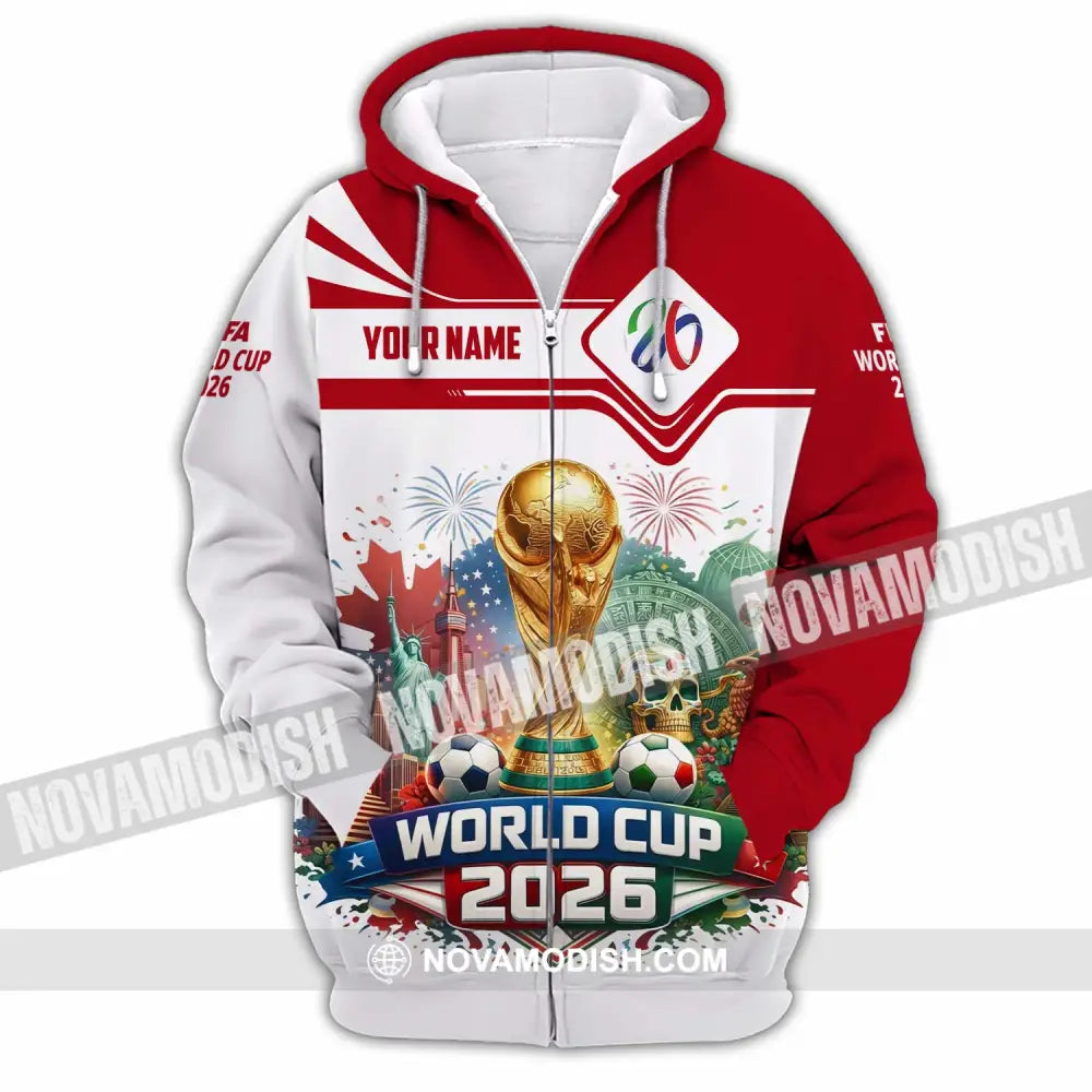 Unisex Shirt - Custom World Cup 2026 3D Shirt Zipper Hoodie / S T-shirt