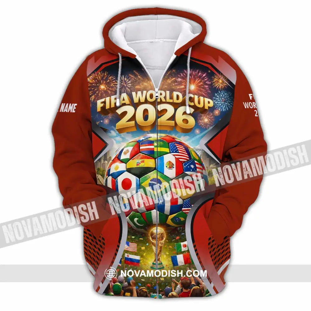 Unisex Shirt - Custom World Cup 2026 3D Shirt Zipper Hoodie / S T-shirt
