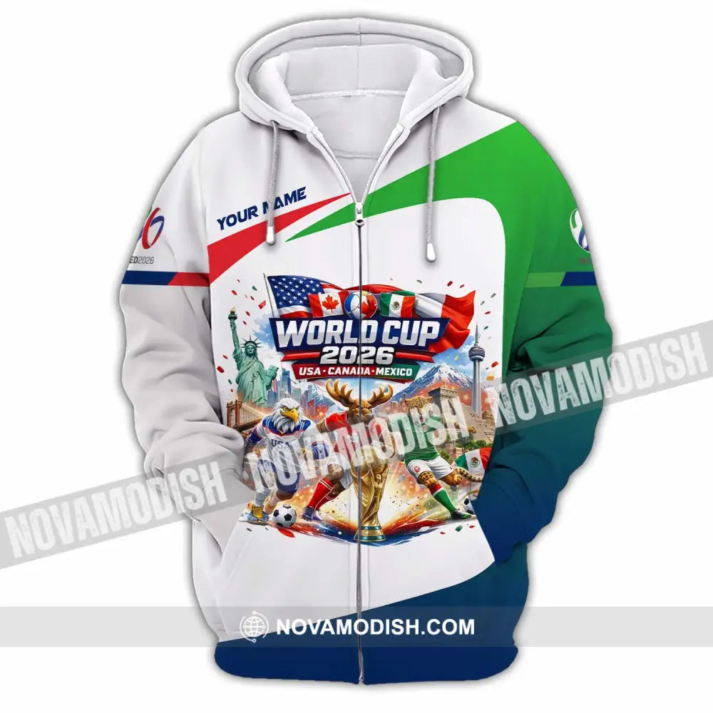 Unisex Shirt - Custom World Cup 2026 3D Shirt Zipper Hoodie / S T-shirt