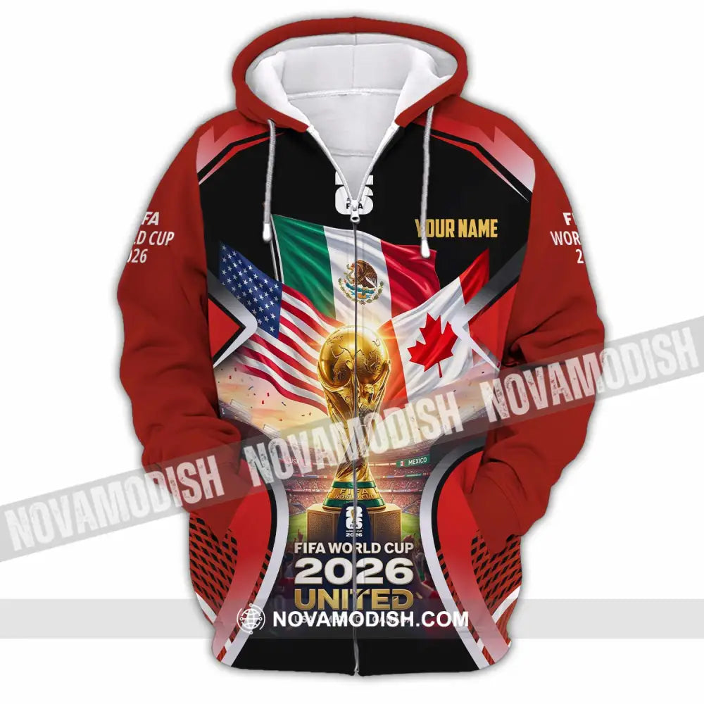 Unisex Shirt - Custom World Cup 2026 3D Shirt Zipper Hoodie / S T-shirt