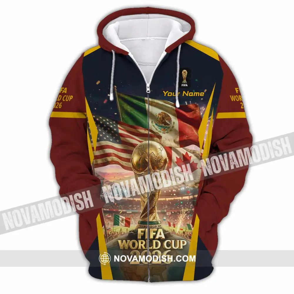 Unisex Shirt - Custom World Cup 2026 3D Shirt Zipper Hoodie / S T-shirt