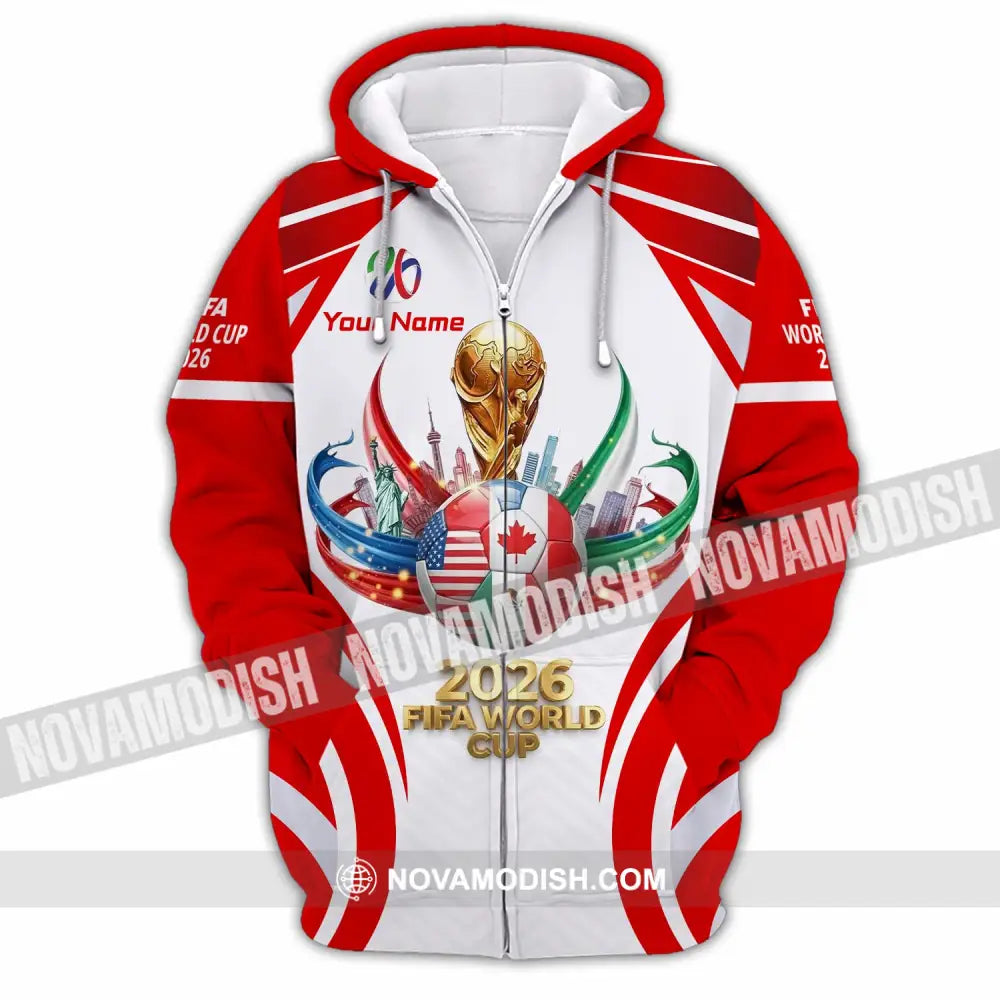 Unisex Shirt - Custom World Cup 2026 3D Shirt Zipper Hoodie / S T-shirt