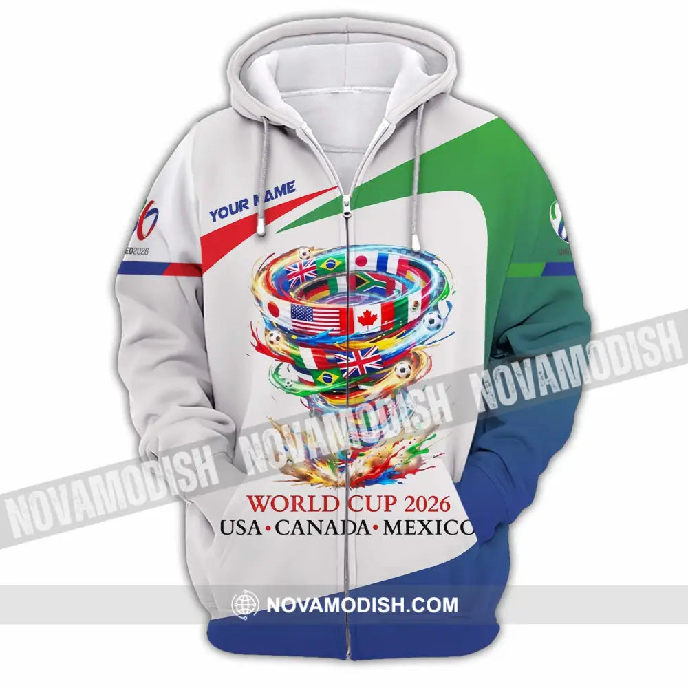 Unisex Shirt - Custom World Cup 2026 3D Shirt Zipper Hoodie / S T-shirt