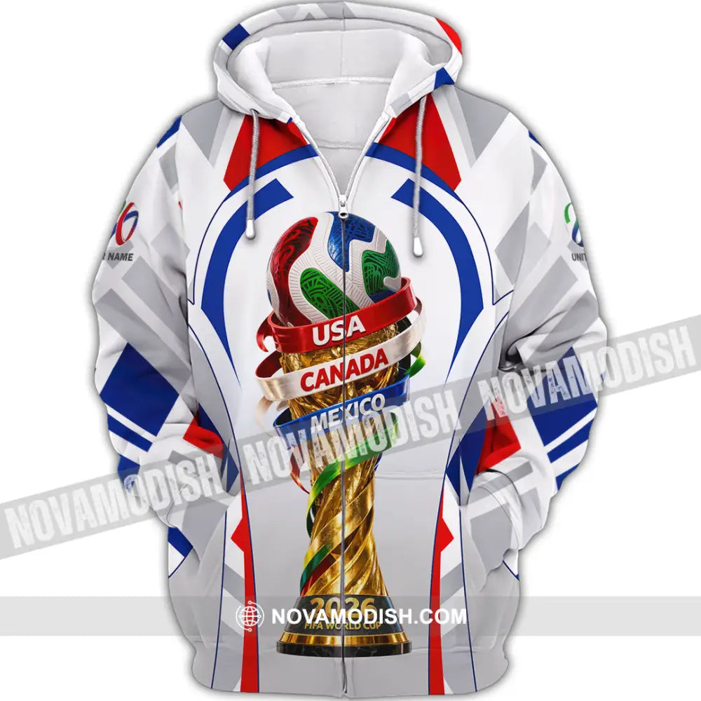 Unisex Shirt - Custom World Cup 2026 3D Shirt Zipper Hoodie / S T-shirt