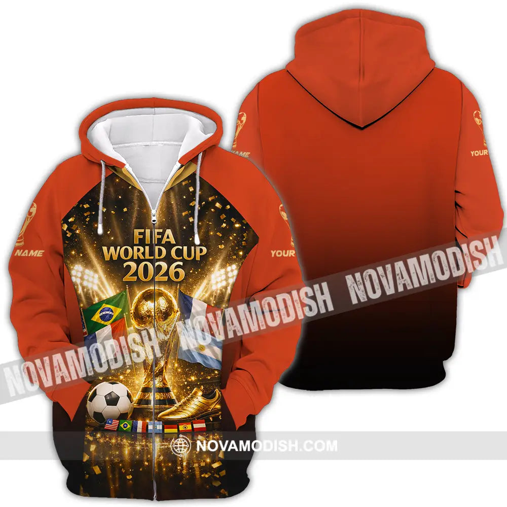 Unisex Shirt - Custom World Cup 2026 3D Shirt Zipper Hoodie / S T-shirt