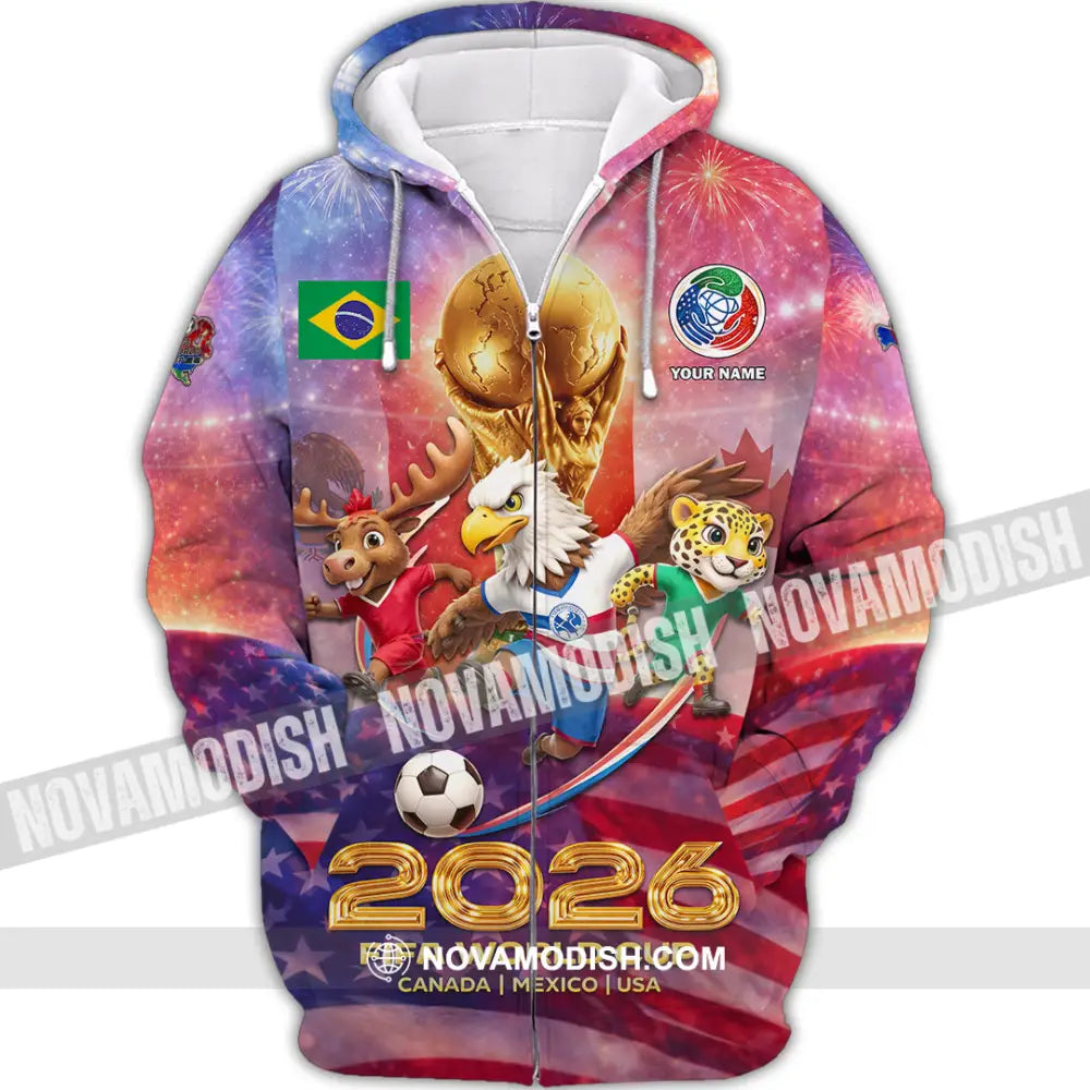 Unisex Shirt - Custom World Cup 2026 3D Shirt Zipper Hoodie / S T-shirt