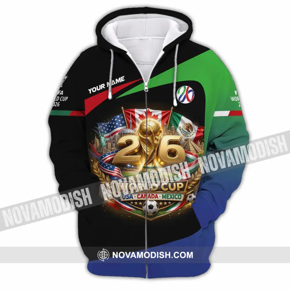 Unisex Shirt - Custom World Cup 2026 3D Shirt Zipper Hoodie / S T-shirt