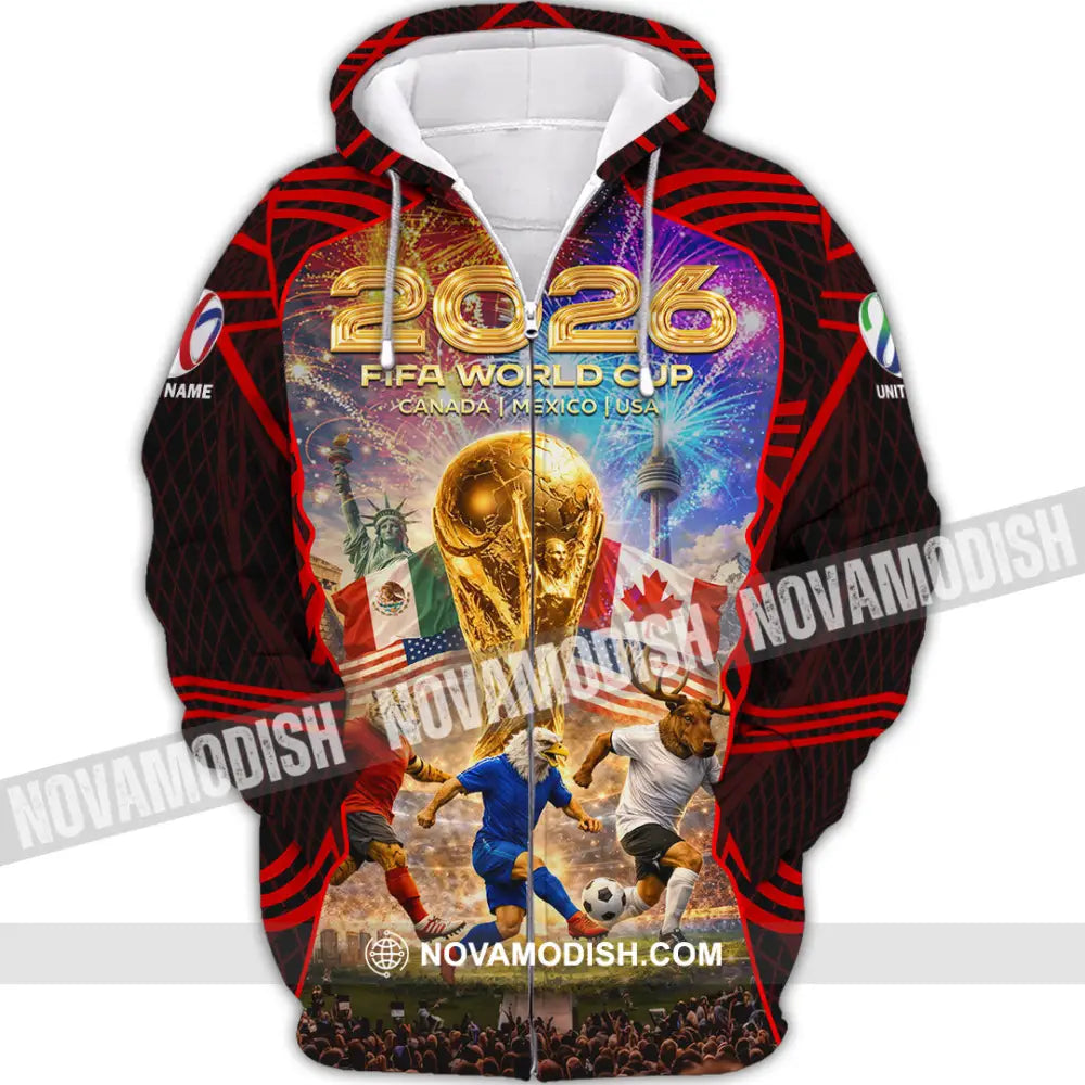 Unisex Shirt - Custom World Cup 2026 3D Shirt Zipper Hoodie / S T-shirt