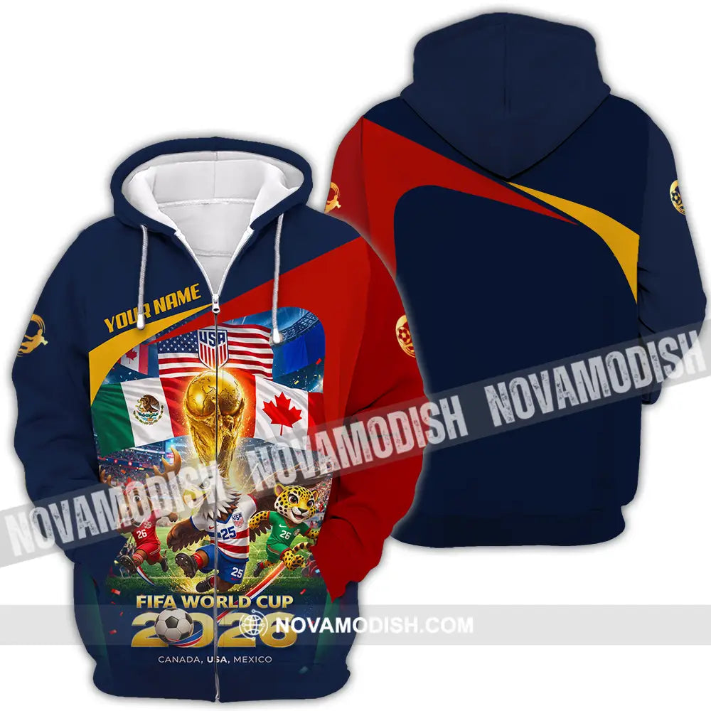 Unisex Shirt - Custom World Cup 2026 3D Shirt Zipper Hoodie / S T-shirt