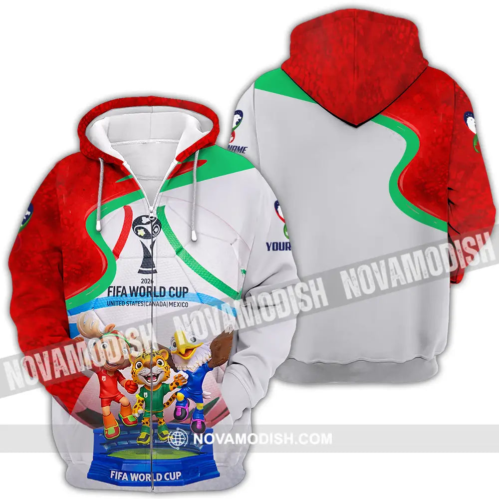 Unisex Shirt - Custom World Cup 2026 3D Shirt Zipper Hoodie / S T-shirt