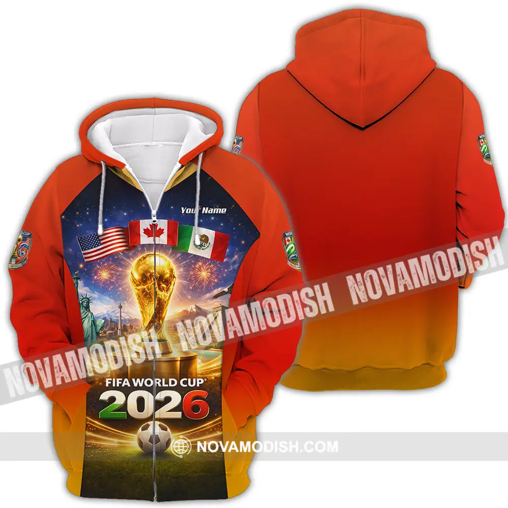 Unisex Shirt - Custom World Cup 2026 3D Shirt Zipper Hoodie / S T-shirt
