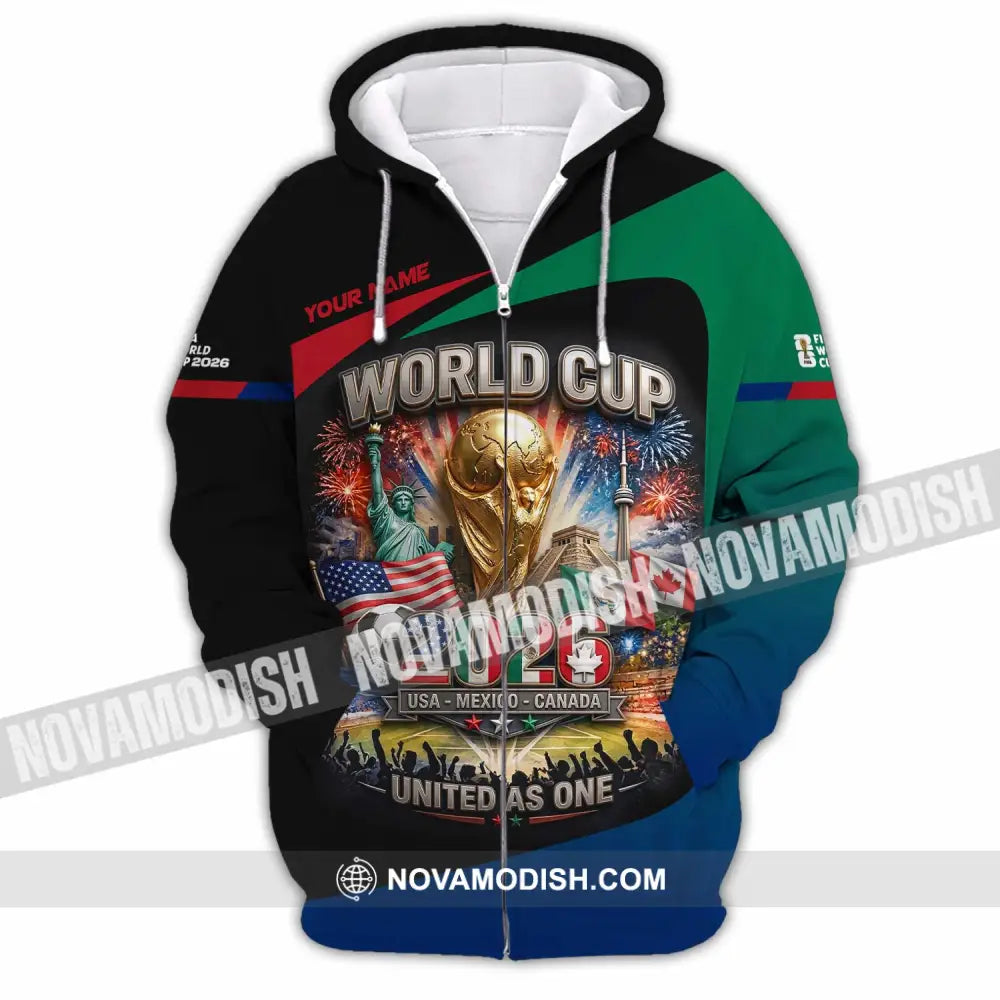 Unisex Shirt - Custom World Cup 2026 3D Shirt Zipper Hoodie / S T-shirt