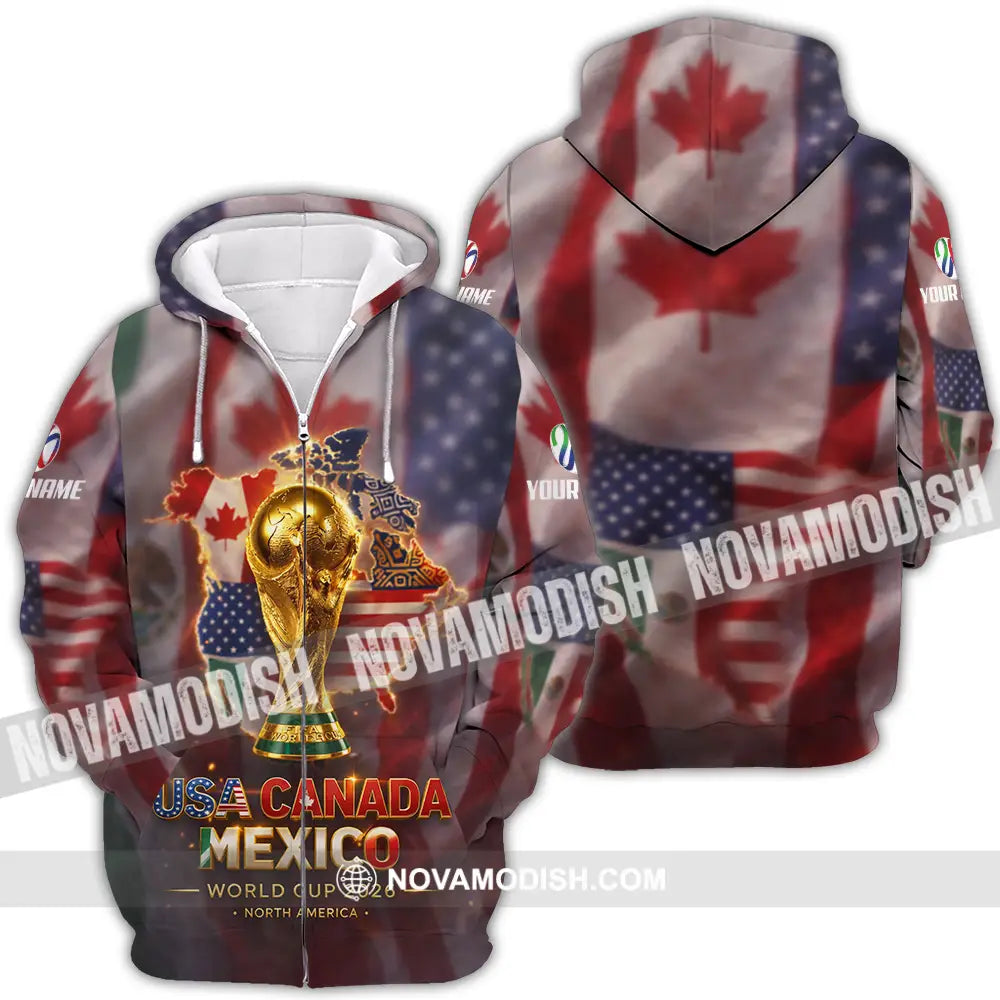 Unisex Shirt - Custom World Cup 2026 3D Shirt Zipper Hoodie / S T-shirt
